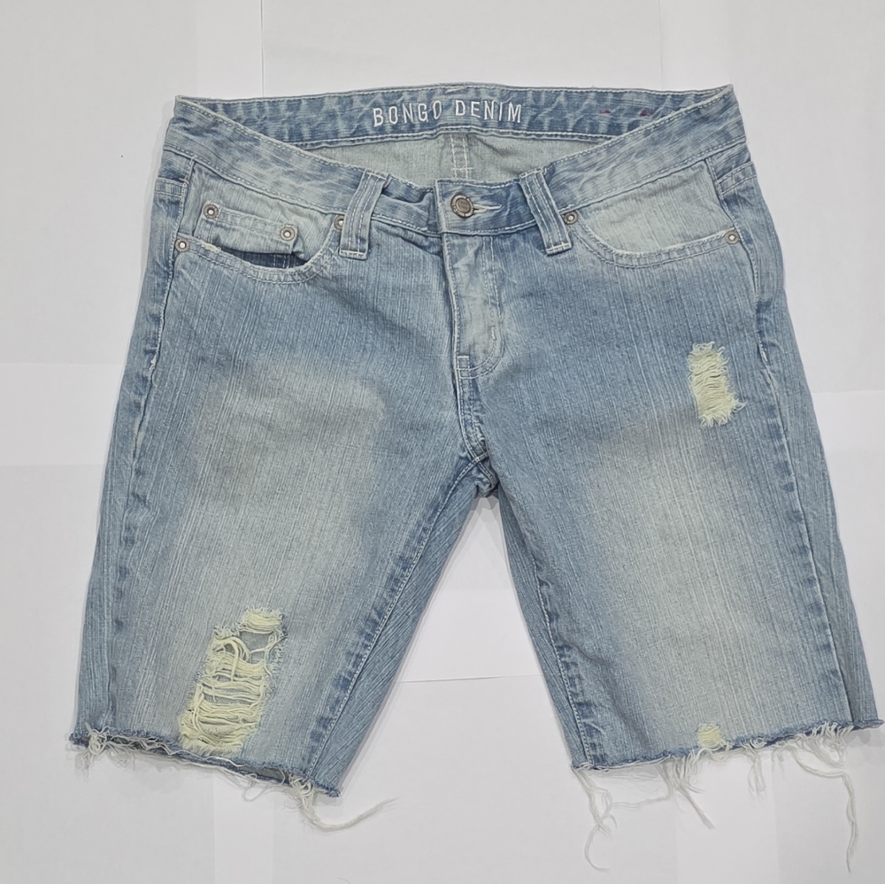 Bongo Denim Women's Distressed Light Blue Shorts #F2509-0177